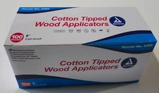 Dynarex Medical Cotton Tipped Applicators 6" Box of 100 Pouches, 2 per Pouch