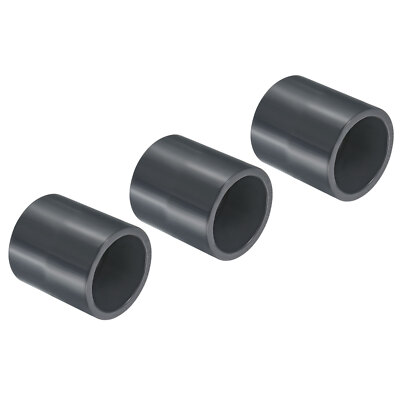 UPVC Schlauch Fitting 40mm 1,57 Zoll Steckdose, 3er Set gerade Kupplung dunkelgrau
