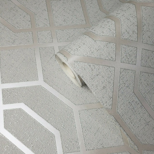 Crystal Trellis Geometric White Silver Sparkle Glitter Vinyl