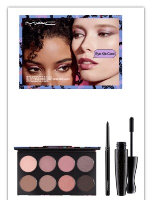 MAC EYE KIT COOL 3 Pcs Set: Eyeshadow Palette, Mascara & Eyeliner