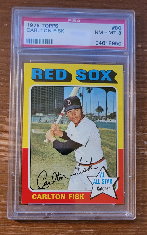 1975 Topps #80 Carlton Fisk PSA 8 Boston Red Sox (UCSC_C)