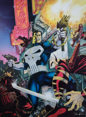 PUNISHER JIM LEE HAND SIGNED FTP MARVEL LITHOGRAPH 17 x 19 LIMITED