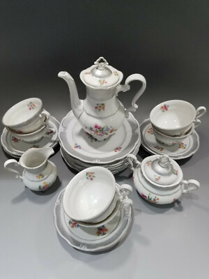 23 pc Tea Set VEB JLMENAU Graf von Henneberg Porzellan Germany