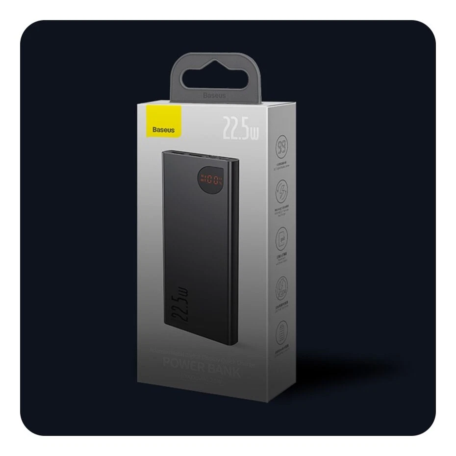 10000mAh 22.5W Fast Charging Power Bank Portable Battery