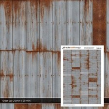 RUSTY/WEATHERED CORRUGATED IRON SHEET FOR OO GAUGE & 1:76 MODEL RAILWAY-TX280-OO