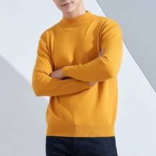 Men Mock Neck Sweater Jumper Sweatshirt Knitted Pullover Dressy Casual Wear