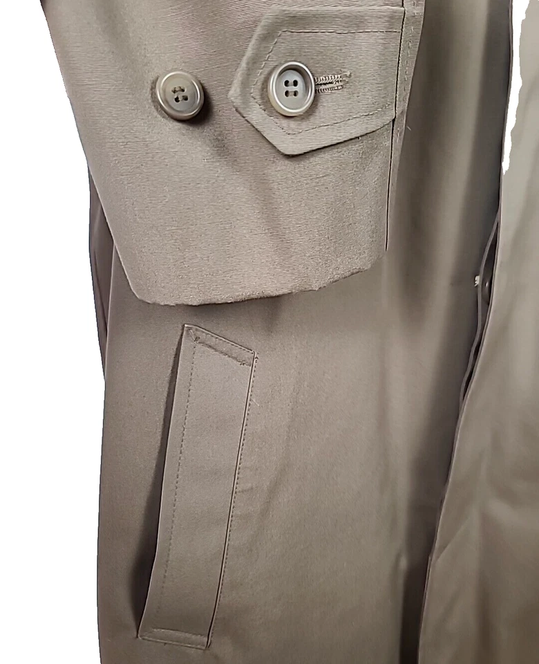 Trench coat feminino vintage forrado de lã removível tamanho 38 retrô Misty Harbor - Imagem 3 de 4