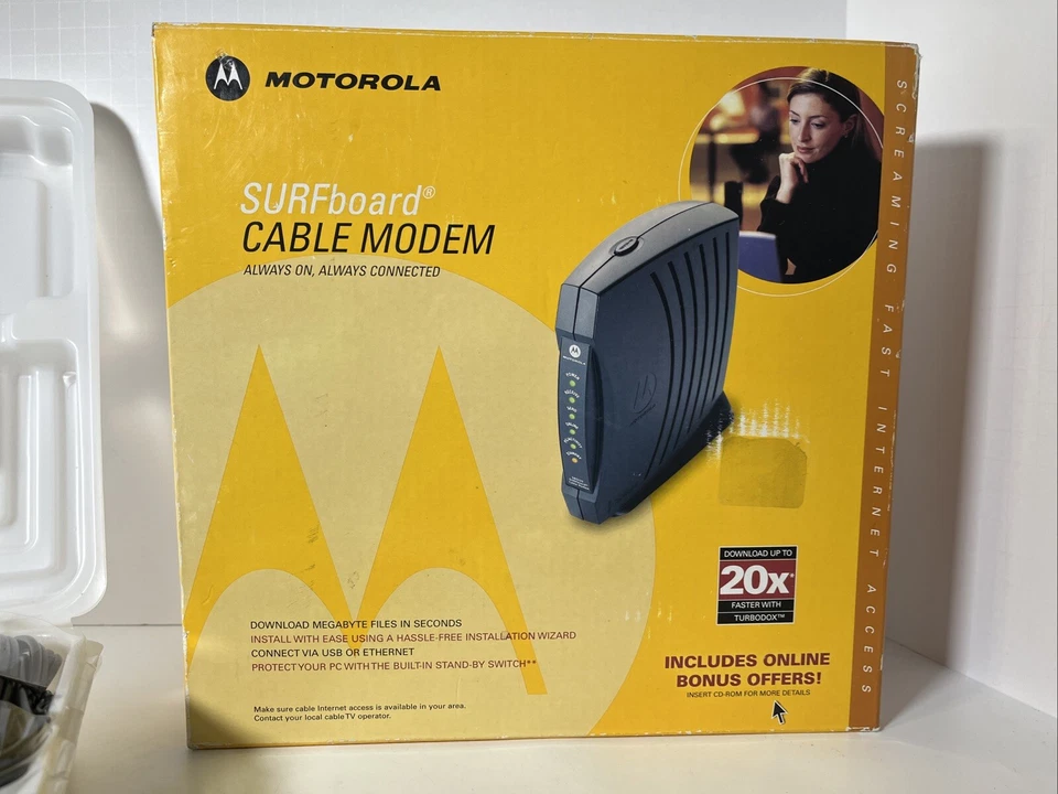 Motorola SB5120 SurfBoard Cable Modem  All Cords In Box - Image 2 of 4