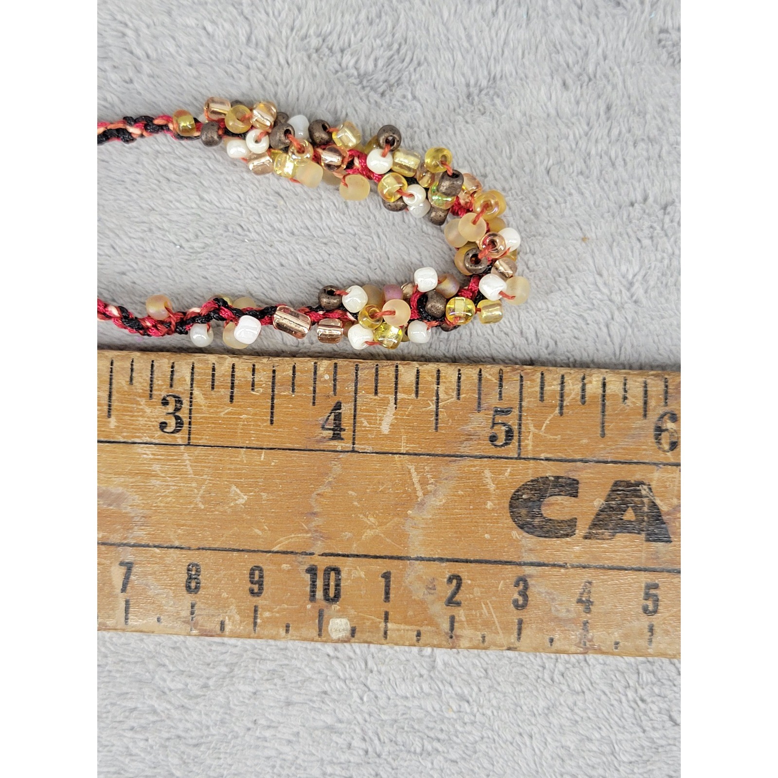 Boho Beaded Bracelet Adjustable String Red Black … - image 3