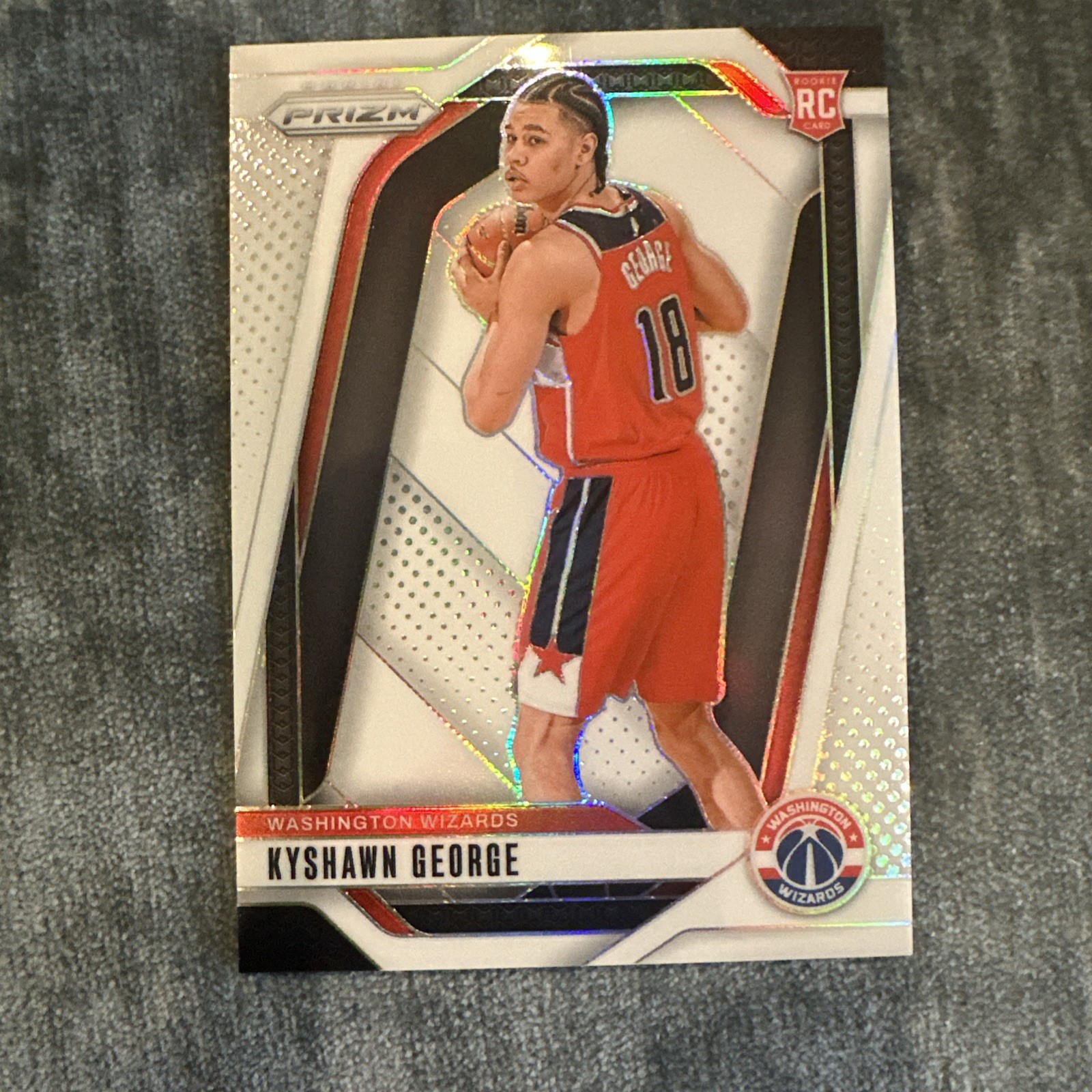 Kyshawn George 2024-25 Panini Prizm White Prizm /175 RC #257