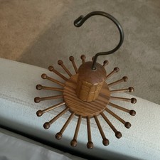 Closet Tie or Belt Hanger Wood  Metal 22 Spokes Hook Organizer