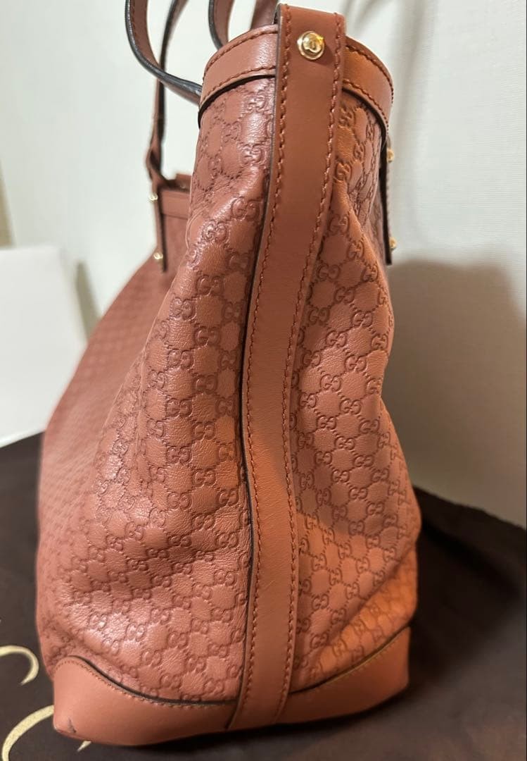 GUCCI Micro GG Leather Tote Bag Pink A4 Storage Authentic Condition thumbnail 15