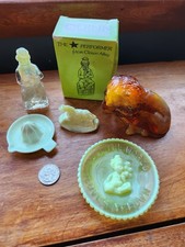 Mosser Glass Lion, Jiggs Plate, Rocky Jr, Quinn Clown, Glow