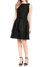 Tommy Hilfiger Black Sleeveless Fit & Flare Dress w/Tie Size 4 Summer Wedding