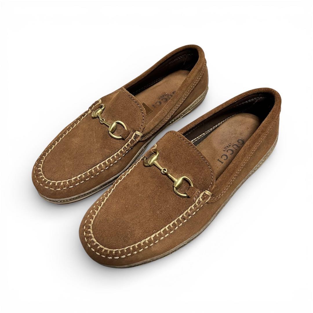GUCCI Women's Loafers Horsebit Suede Brown EU36.5/US6.5 120227c thumbnail 17
