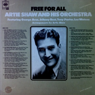 Artie Shaw And His Orchestra Featuring George Arus - Free For All LP .*