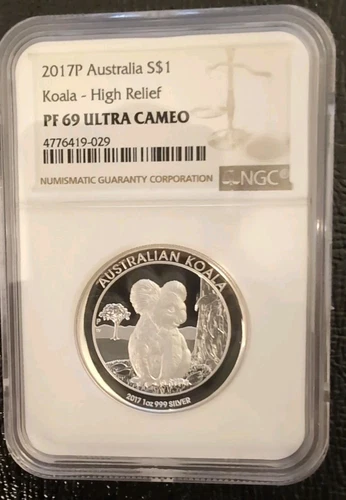 2017P Australia $1 Koala High Relief PF69 Ultra Cameo NGC