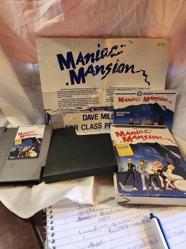 Nintendo Maniac Mansion Jaleco Vintage Game  1987 CIB  Based on Lucas Film game
