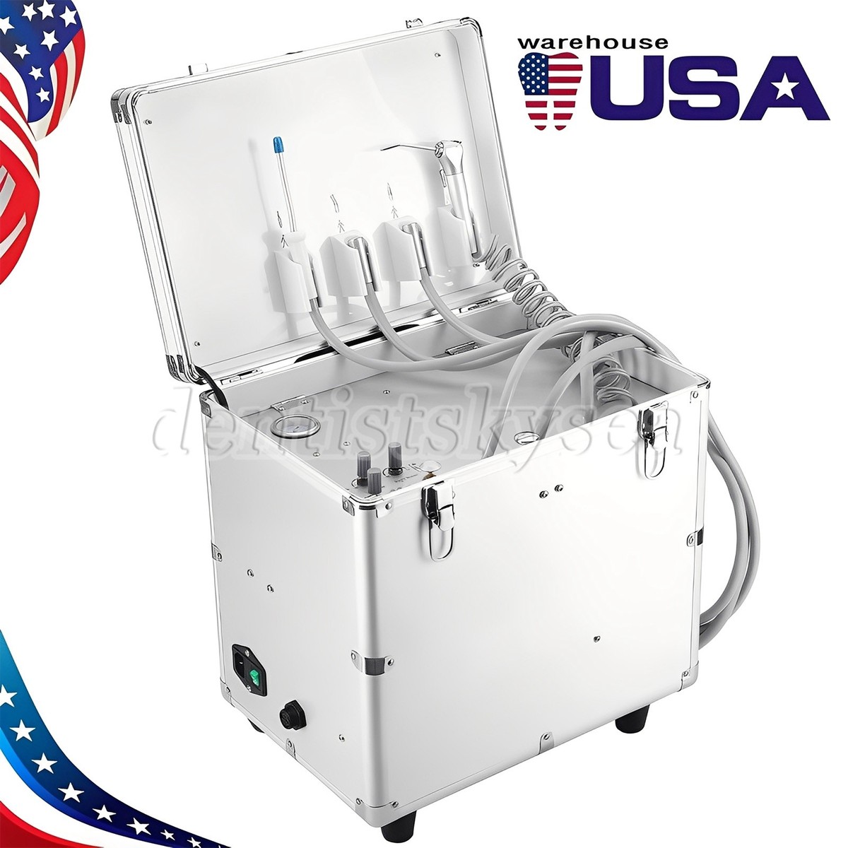 Portable Dental Delivery Unit Air Compressor Syringe Suction System 4Hole CE sa