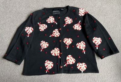 Michael Simon XL Heart Lollipop Valentines Sweater Cardigan
