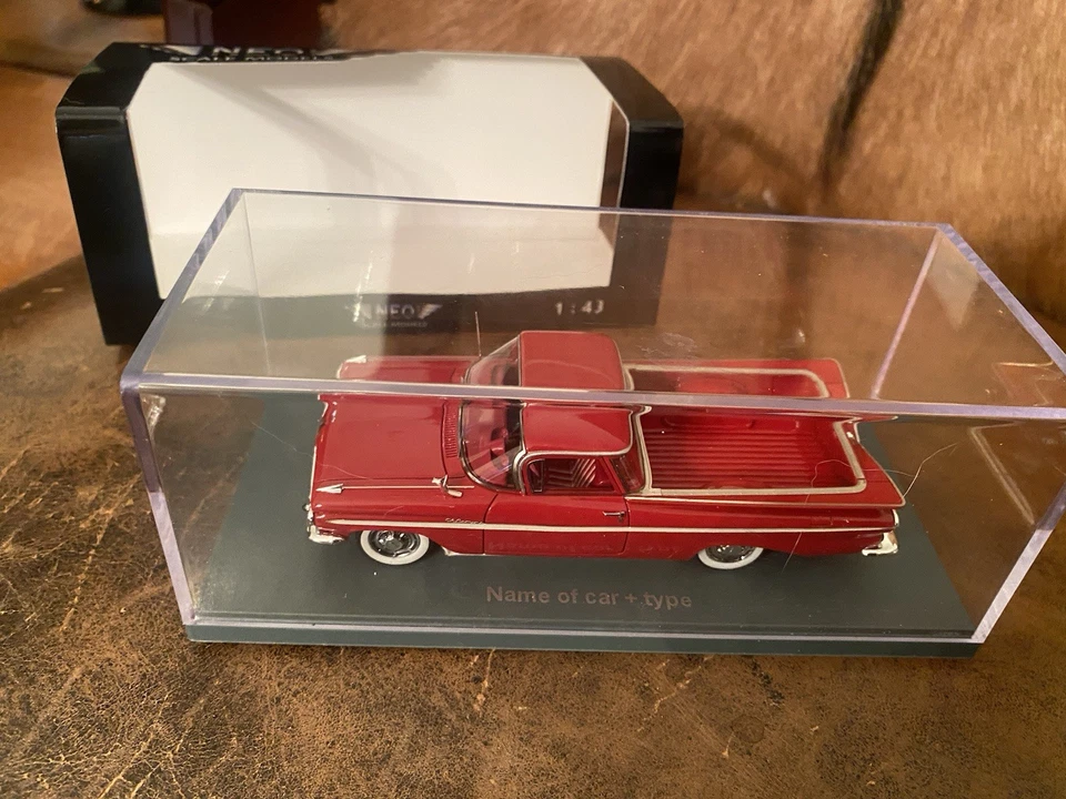 1/43 1959 CHEVROLET EL CAMINO PICK UP TRUCK NEO SCALE MODELS RED DIE CAST - Image 3 of 4