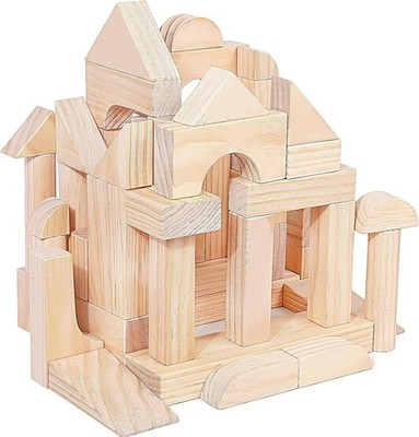 Wooden Building Blocks Set - Educational Stacking Toys for Kids 3+ with Storage