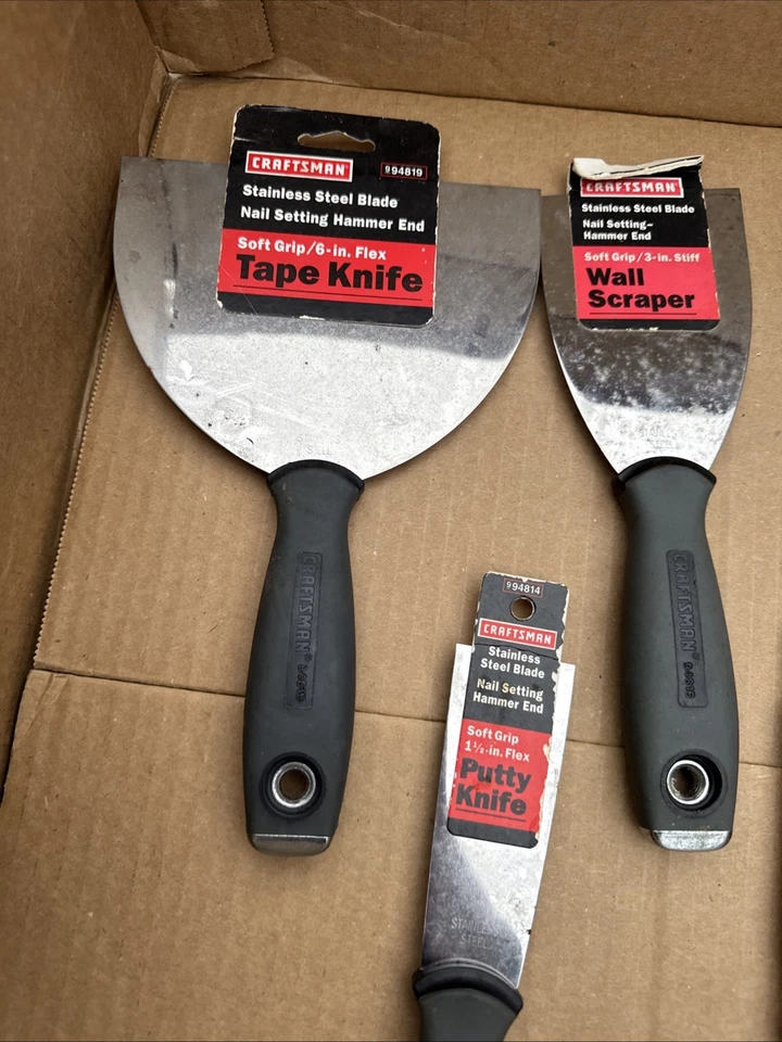 Lote de 7 piezas Sears Craftsman EE. UU. Feo Nos Cinta Raspadora de Pared Cuchillo Masilla 94819 94818 Foto 3 de 4