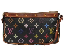 Louis Vuitton Takashi Murakami Pochette Accessoire Black Brown Studded