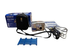 Olympus FE-170 6MP Digital Compact Camera w/Box, Camera Case SD Card Holder
