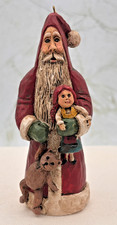 Ken Walker KAW Old World Santa Figurine Boyds Bears Hand Painted Folk Art Santa
