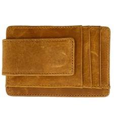 Money Clip RFID Front Pocket Wallet Men Leather Slim Minimalist Wallet B Cra...