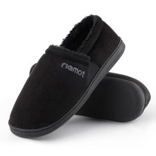 Mens Moccasin Slippers Warm Slip on Microsuede Slippers Indoor Outdoor US 9-14