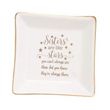 Ceramic Jewelry Tray, Ring Dish Jewelry Tray, 4.13 x 4.13 x 0.8in Sister Tray