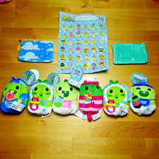 6 Kittens vs Gherkins Bean Bag Plush Toy Lot Cats vs Pickles