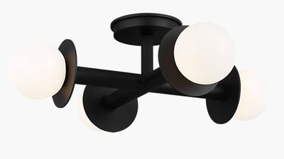 Visual Comfort Kelly Wearstler Nodes 4 Light Flush Mount in Black SKU KF1034MBK