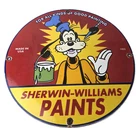 Vintage Sherwin Williams Paint Sign - Porcelain Goofy Hardware Store Gas Sign