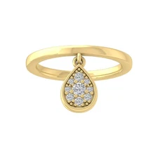 10K Yellow Gold 0.25Ct Lab Grown Diamond Composite Ring Size 5 For Women 2.33gm