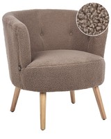 Sessel Mit Armlehnen Clubsessel Polstersessel Bouclé Stoff Braun Odenzen