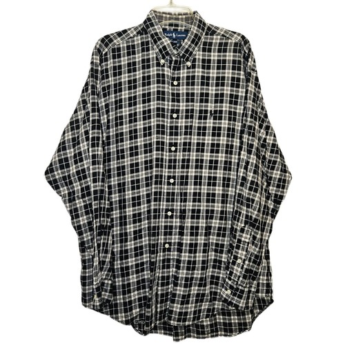 Ralph Lauren Men's Large Blake Black & White Button Down Shirt