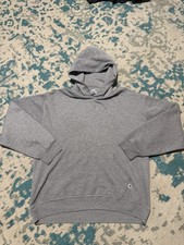 Vintage Grey Russell Athletic Hoodie Size L With Notable Wear