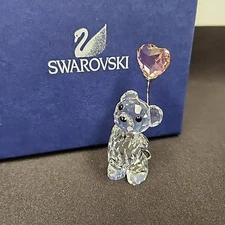 Swarovski Crystal SCS Figurine In Box Kris Bear With Heart Balloon