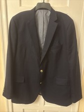 Men  s Stafford Navy Sport Coat - 44 Gold Buttons