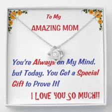 Love Knot Necklace | To  My Mom Gift | Mom Christmas Jewelry | Love Her Keepsake