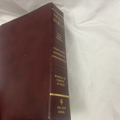 Holy Bible Giant Print Burgundy KJV RED LETTER Nelson Reference Edition 883BG 76 - Picture 6 of 12