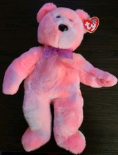 Ty Beanie Buddy Clubby 5Th Anniversary 13" Teddy Bear 2002 Pink Purple