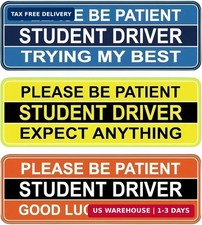 Student Driver Magnet for Car, 3 Pack Reflective Funny New Driver Car Magnets, 9