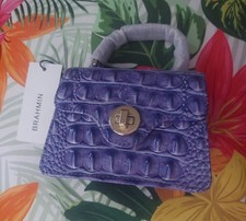 Brahmin Purple Embossed Animal Print Top Hand...