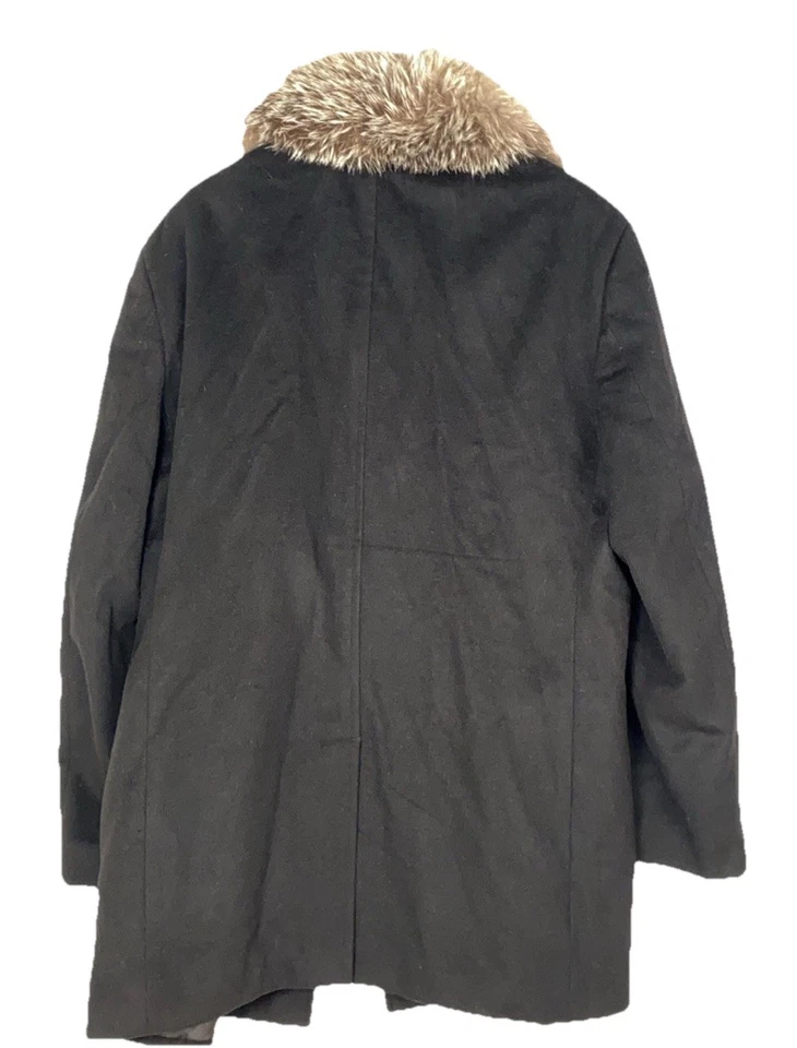 Abrigo para mujer Calvin Klein mediano negro lana imitación piel cuello abrigo nuevo Foto 3 de 4