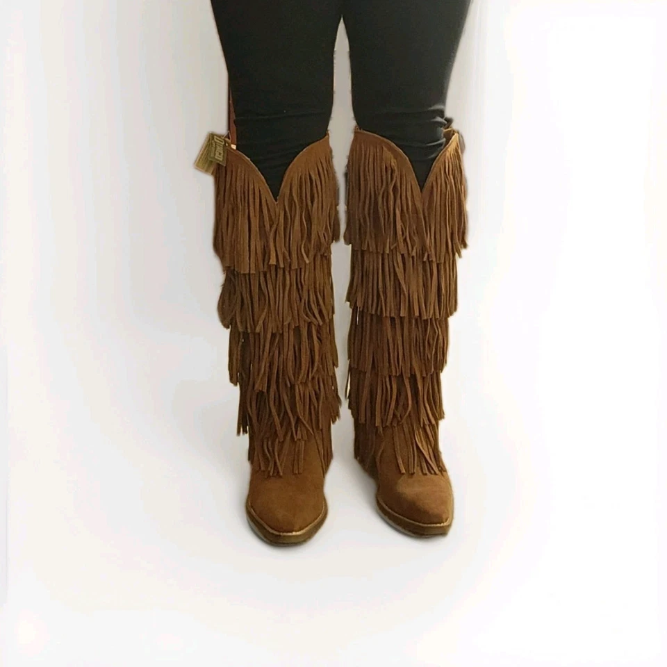 Женские замшевые сапоги Dingo Wild Child размер 7,5 ПЕРВОНАЧАЛЬНО $245,00 - Изображение 3 из 4