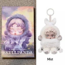 Authentic POP MART- Skullpanda L'impressionnisme Plush Vinyl Pendant ( Mist )